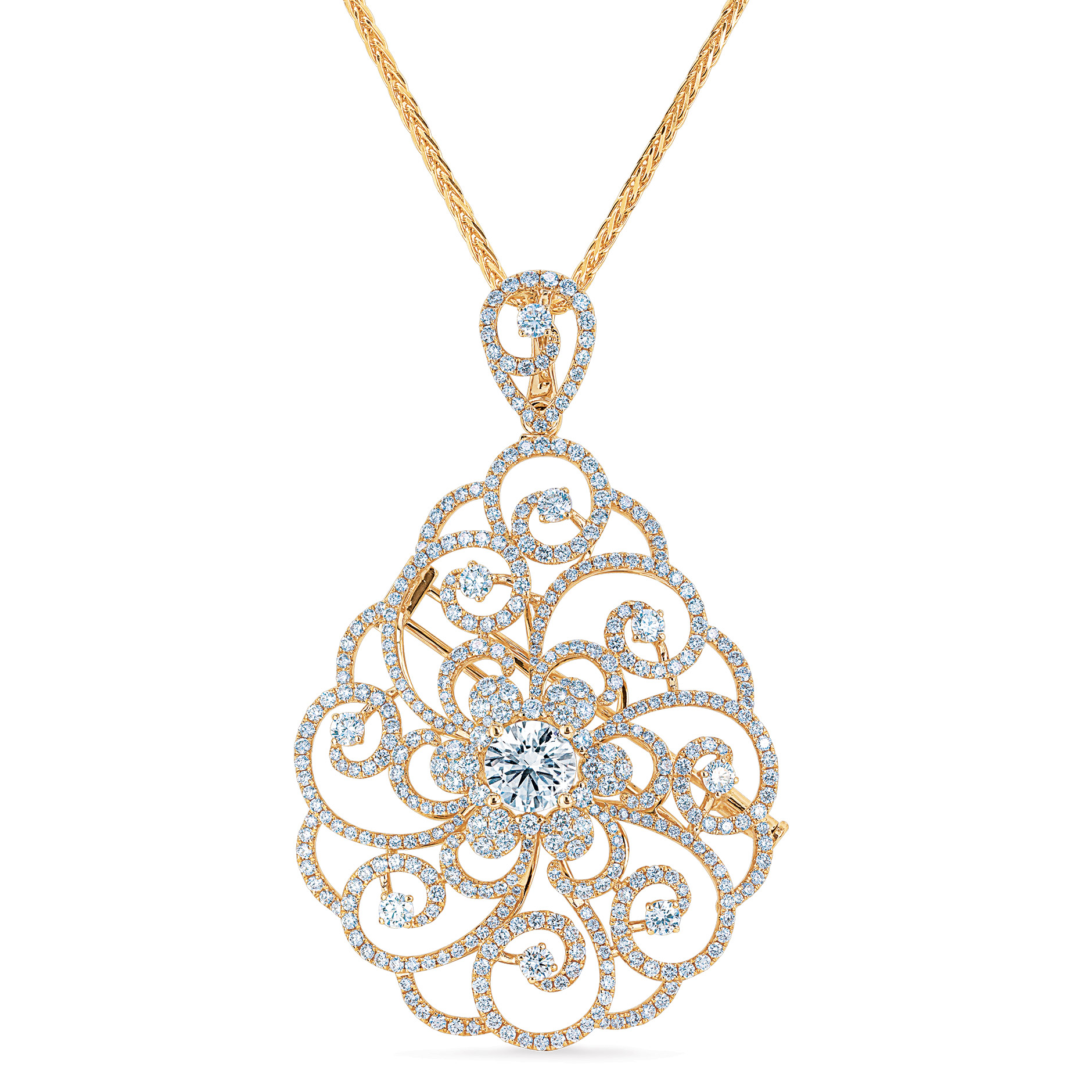 Diamond Brooch Pendant